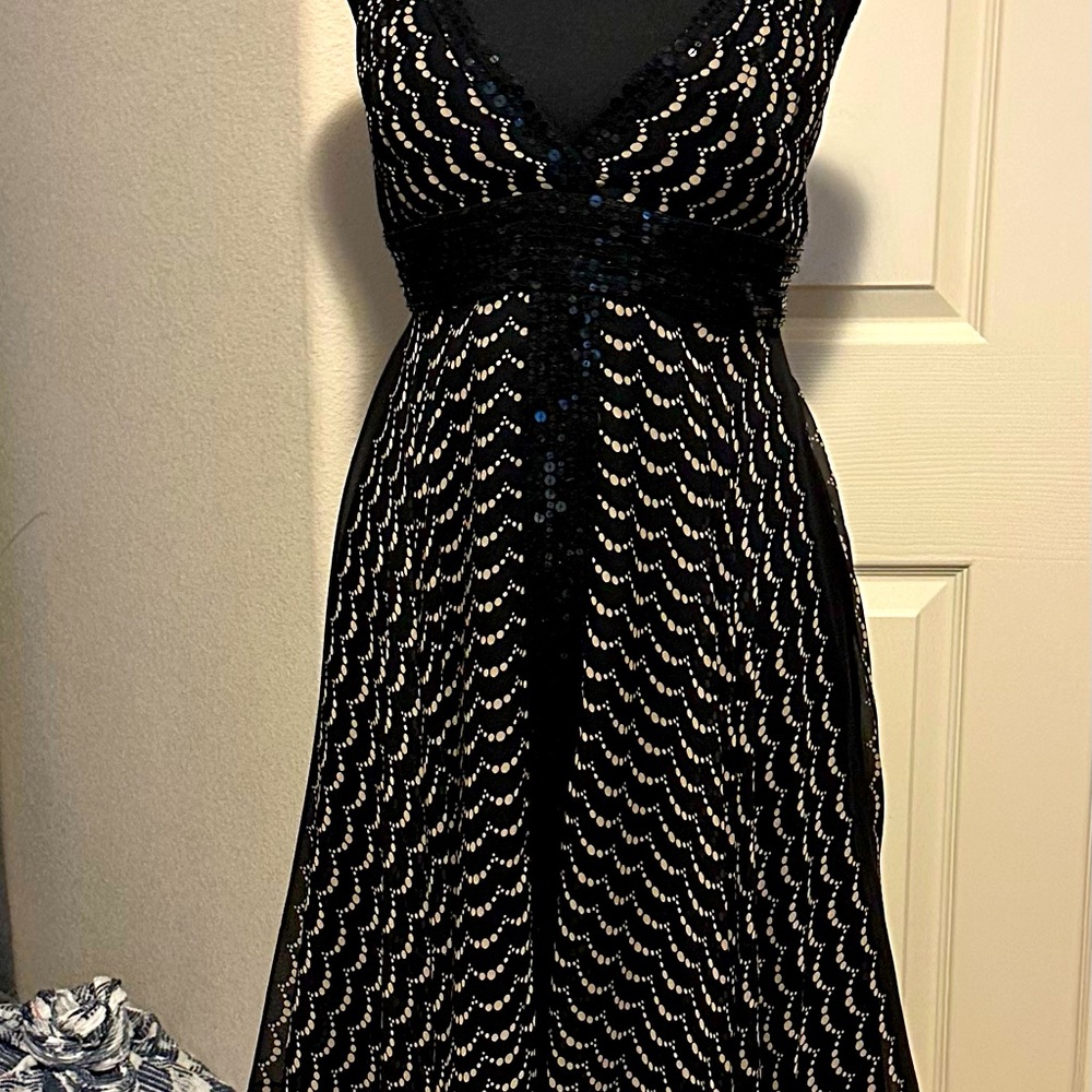 BCBG Maxazria cocktail dress, handkerchief halter
